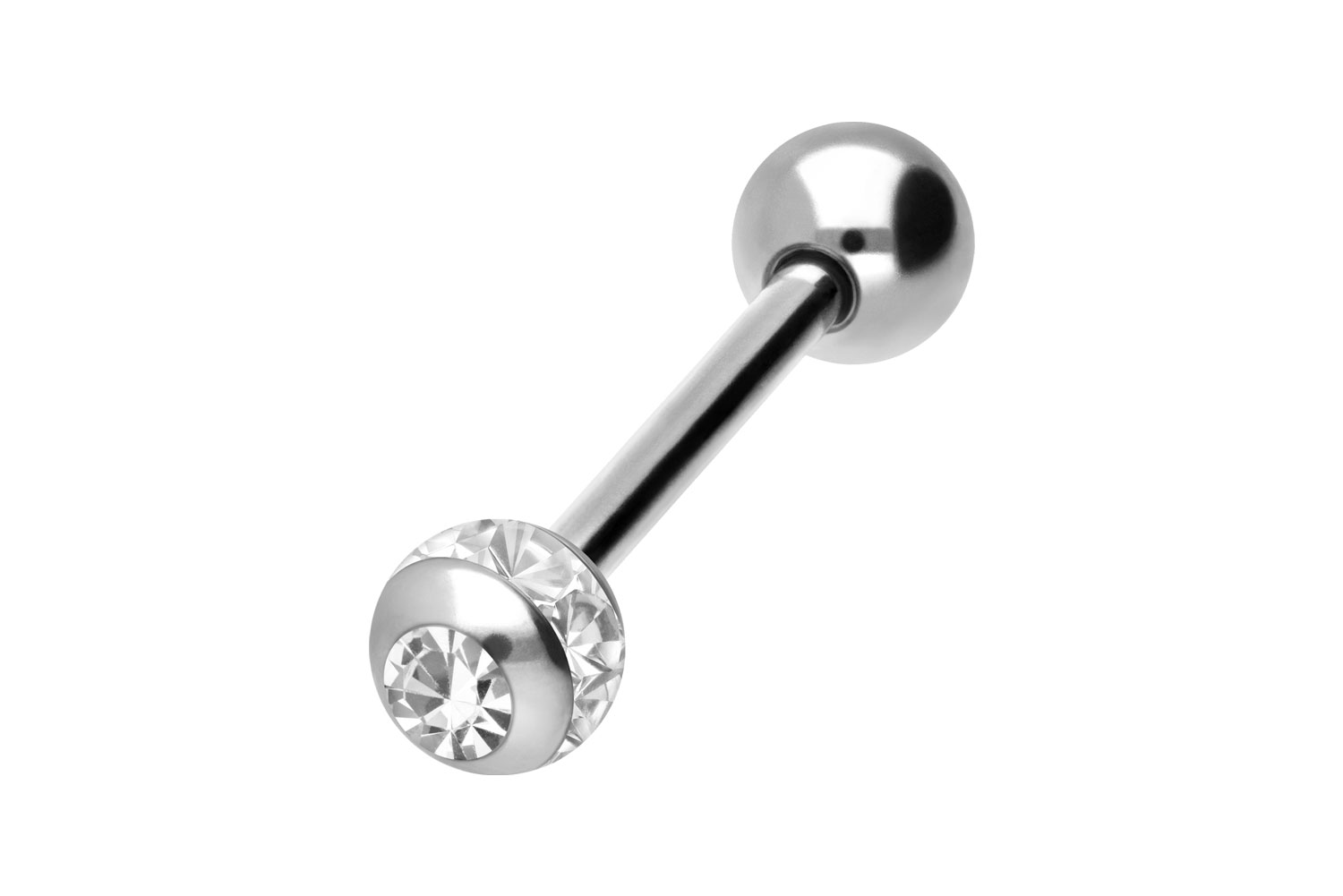 Titan Barbell Piercing EPOXY-RING-KUGEL + KRISTALL + TITAN-KUGEL